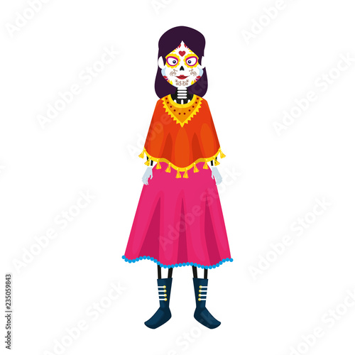 mexica woman with catrina costume