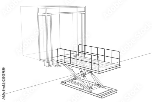 Dock leveler concept. Vector
