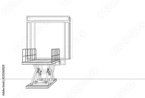 Dock leveler concept. Vector