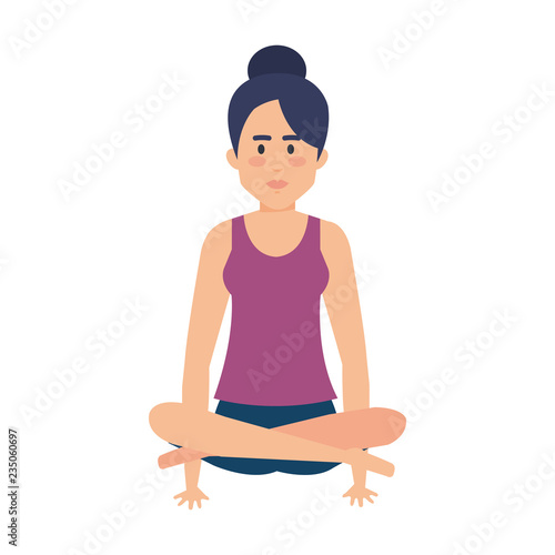 woman practicing yoga position