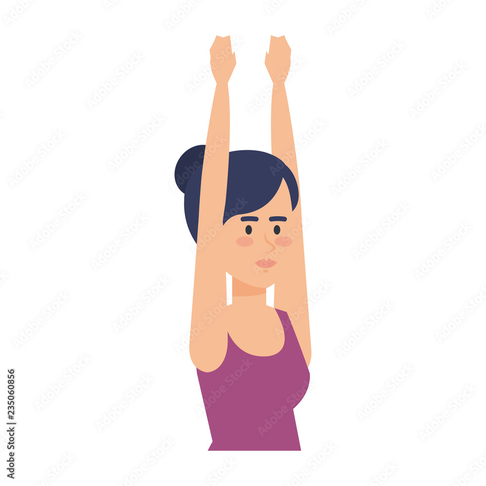 woman practicing yoga position woman practicing yoga position