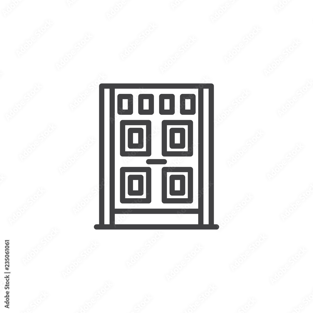 Library door outline icon. linear style sign for mobile concept and web design. Entrance doorway simple line vector icon. Symbol, logo illustration. Pixel perfect vector graphics Library door outline icon. linear style sign for mobile concept and web design. Entrance doorway simple line vector icon. Symbol, logo illustration. Pixel perfect vector graphics