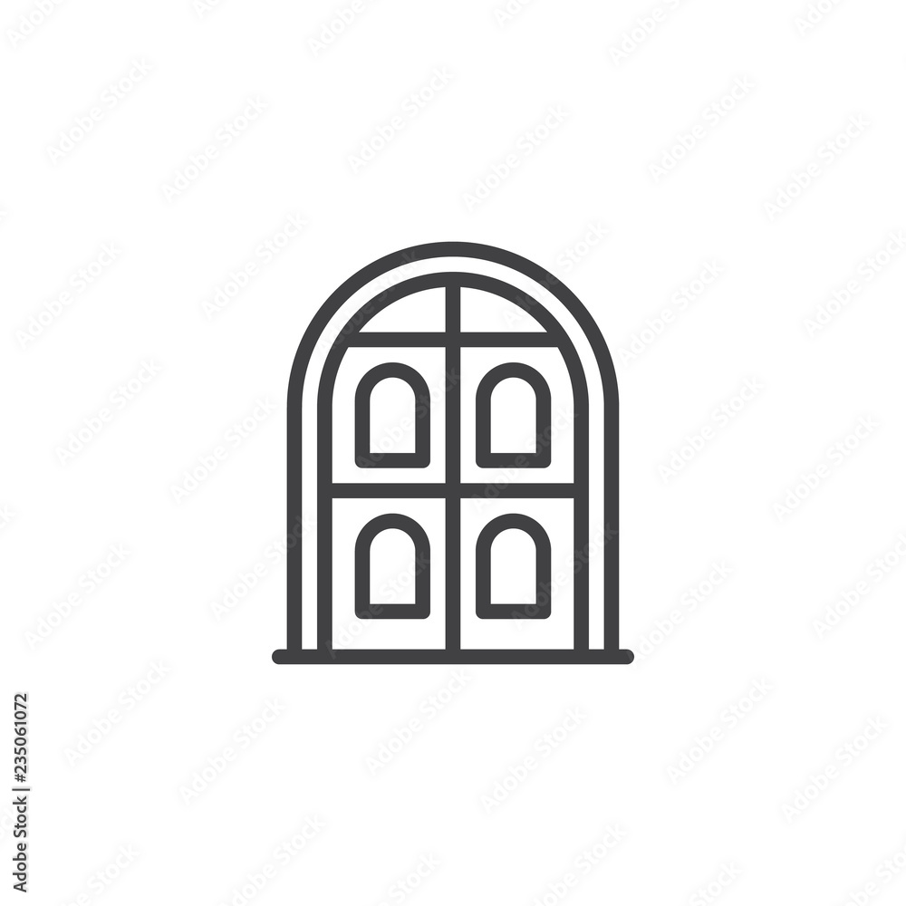Arch door outline icon. linear style sign for mobile concept and web