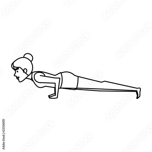 woman practicing yoga position