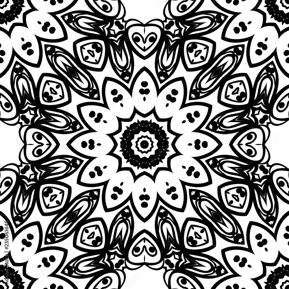 Seamless Geometrical floral texture. Vector illustration. For design, wallpaper, fashion, print.