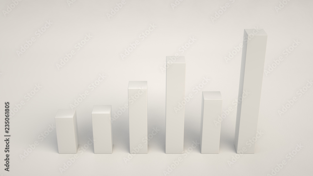 White bar diagram on white background White bar diagram on white background