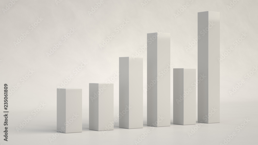 White bar diagram on white background White bar diagram on white background