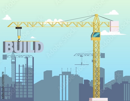 Vector Concept Modern City Construction Buildings