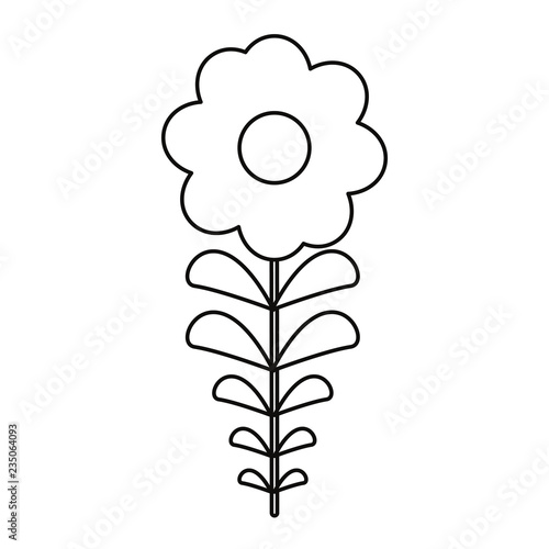 flower stem on white background