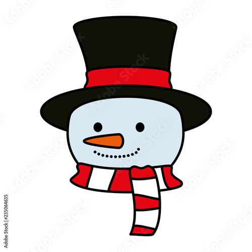 cute snowman head christmas character