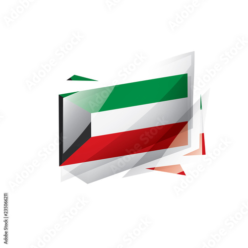 Kuwait flag, vector illustration on a white background Free Download Kuwait flag, vector illustration on a white background - GFXLoad