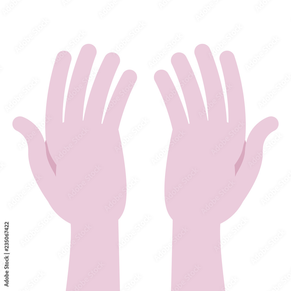 Obraz premium open hands on white background