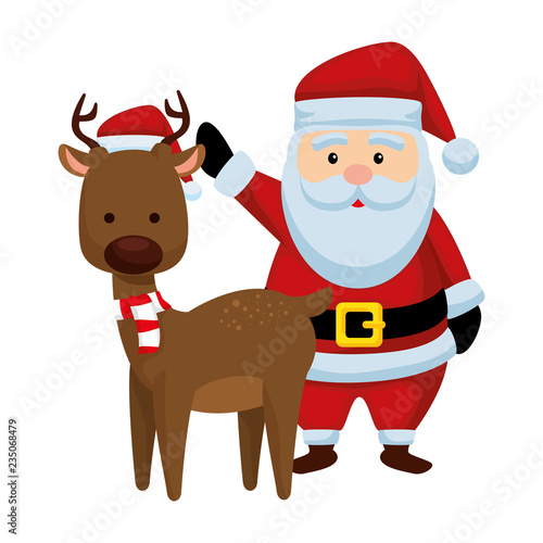 christmas santa claus with reindeer