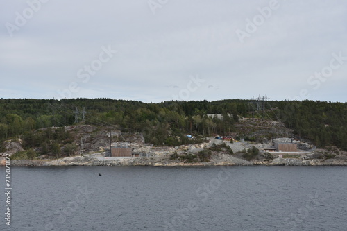 Norwegen, Oslo, Autofähre, Leuchtturm, Schiff, Insel, Oslofjord, Insel, Turm, Fahne, wehen, Norwegen, Schweden, Dänemark, Fahrwasser, Wasserstraße, Metropolregion, Akerhus, photo