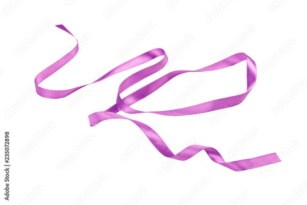 Lilac ribbon bow isolated on white background Lilac ribbon bow isolated on white background