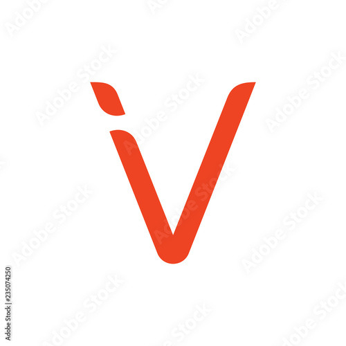 letter v simple curves geometric logo