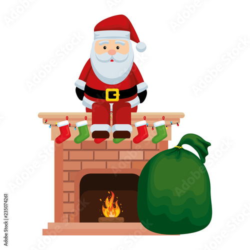 santa claus in chimney character