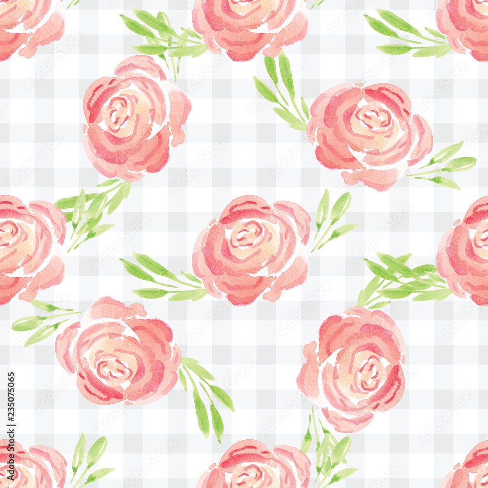 custom made wallpaper toronto digitalHand-painted watercolor floral rose Pattern. Illustration of decorative floral design for wedding invitations and greeting cards.