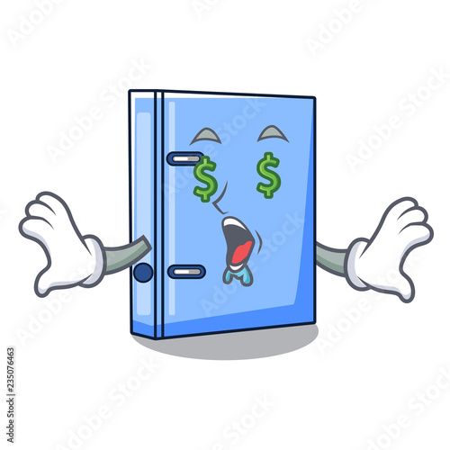 Money eye office binder file Isolated on cartoon