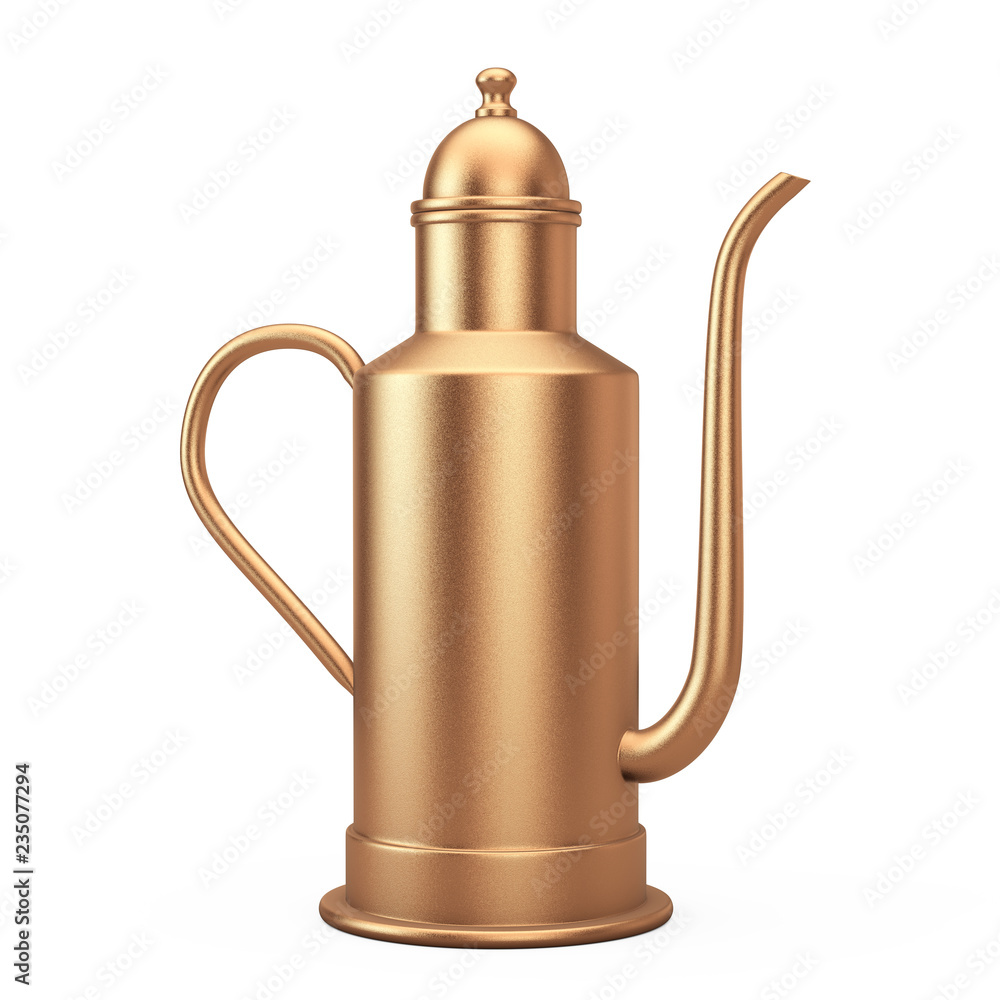 Rare Antique Brass Cooper Teapot. 3d Rendering Rare Antique Brass Cooper Teapot. 3d Rendering