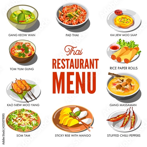 Thai cuisine food and traditional dishes