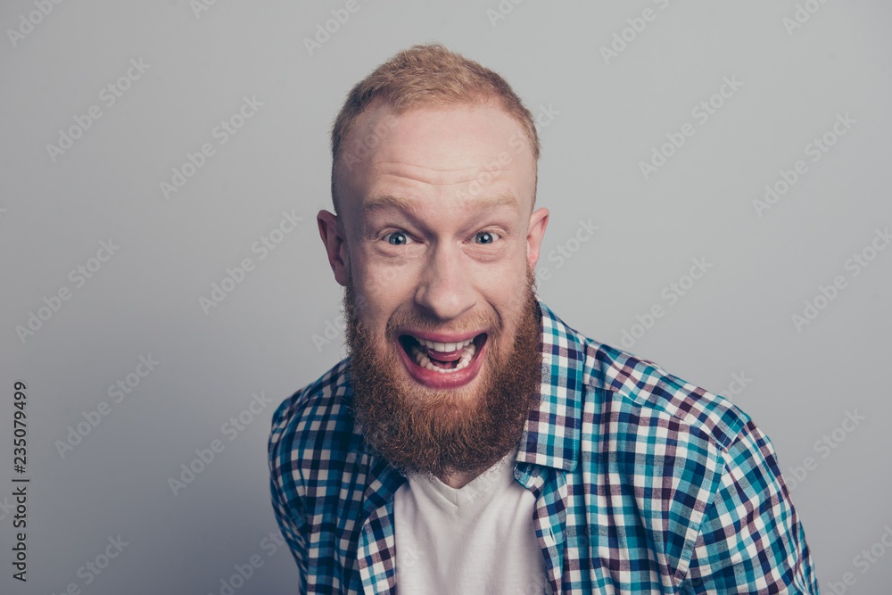Close up photo portrait of nice-looking handsome man stand isola Close up photo portrait of nice-looking handsome man stand isola
