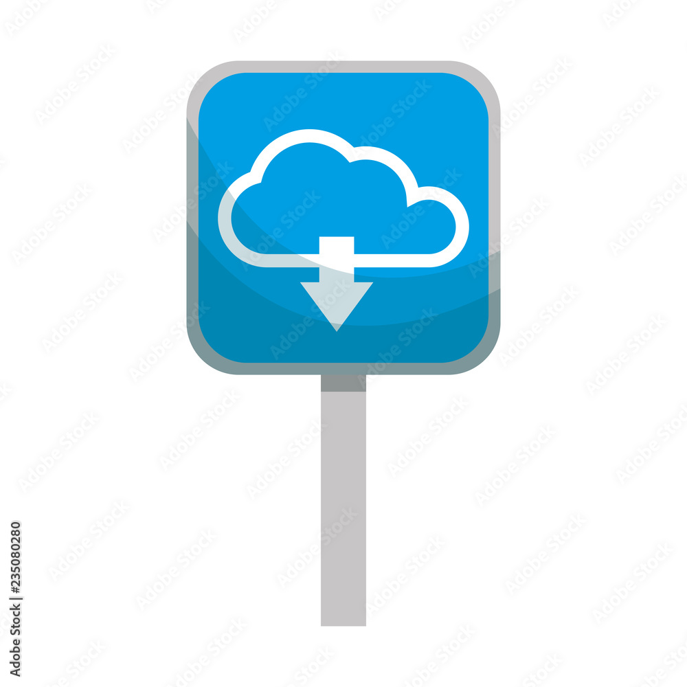 signal with cloud computing server and arrow download signal with cloud computing server and arrow download
