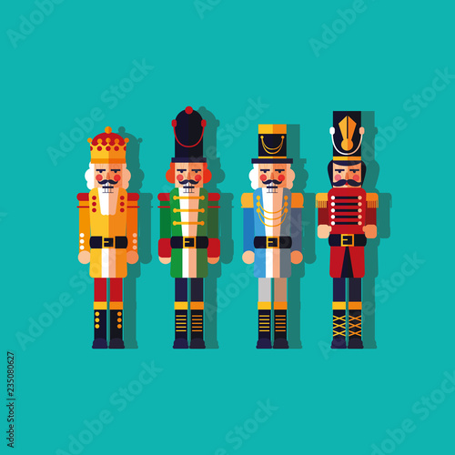 set of nutcracker toy isolated icon photo