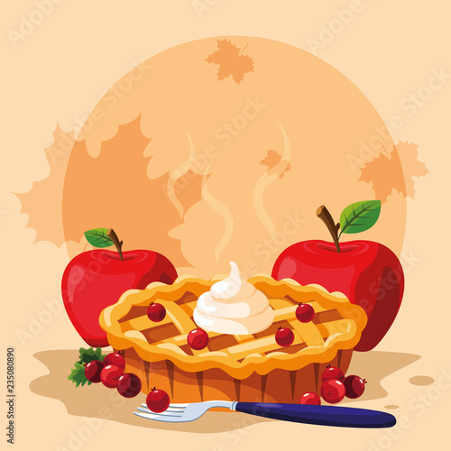 pie with apples for thanksgiving day
