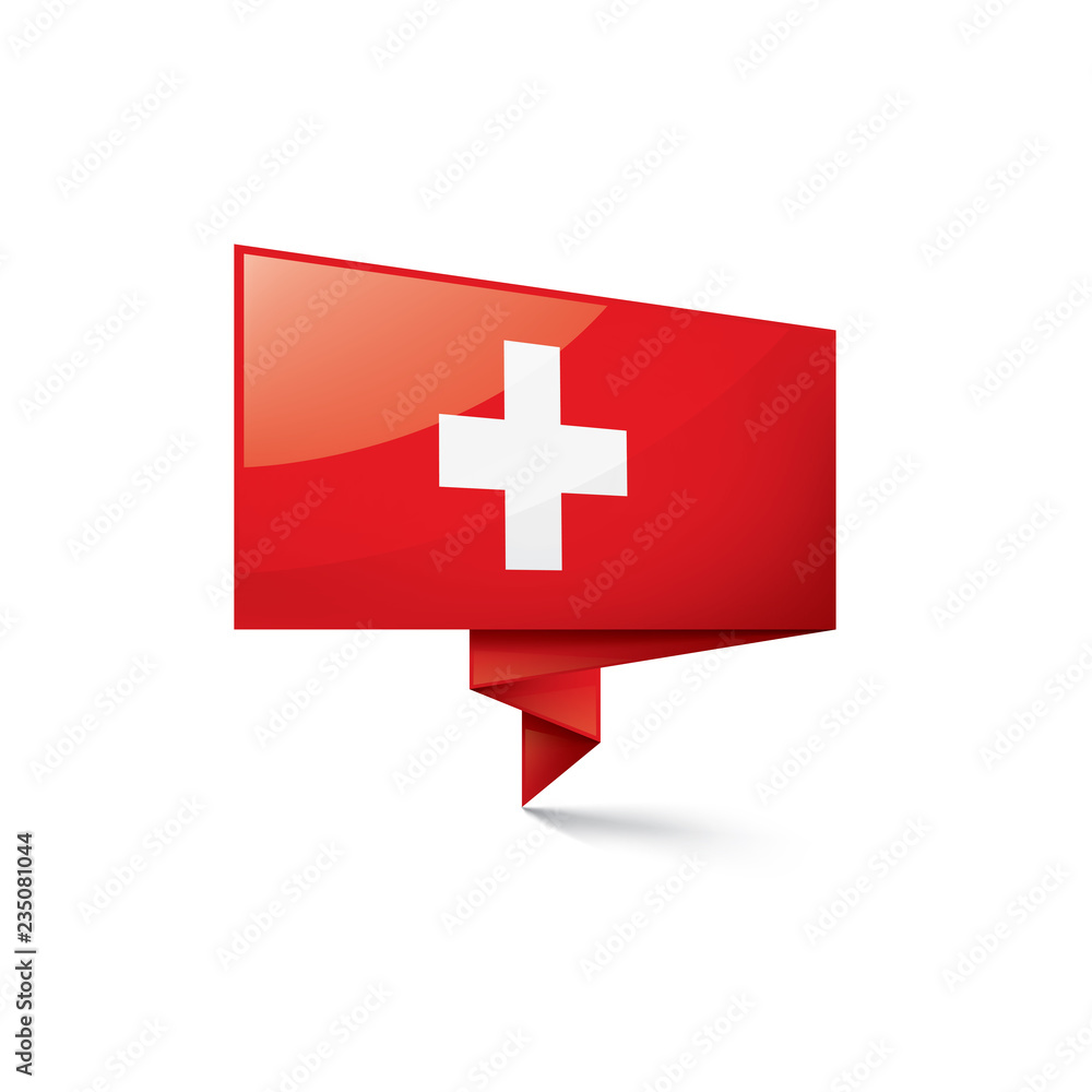 Switzerland flag, vector illustration on a white background