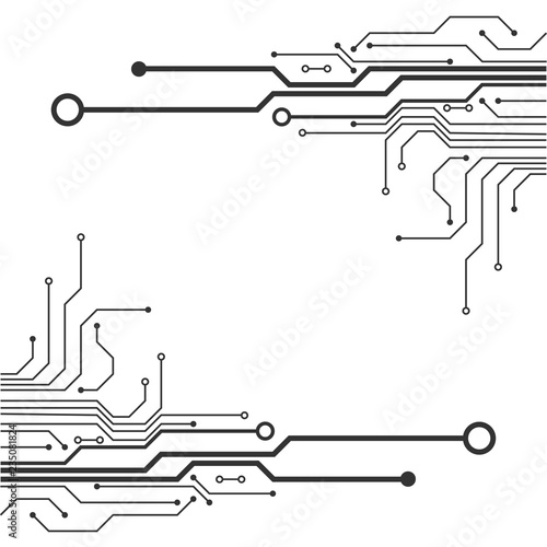 Circuit Board. Technology scheme. Design element. Technology background. Vector Illustration. 