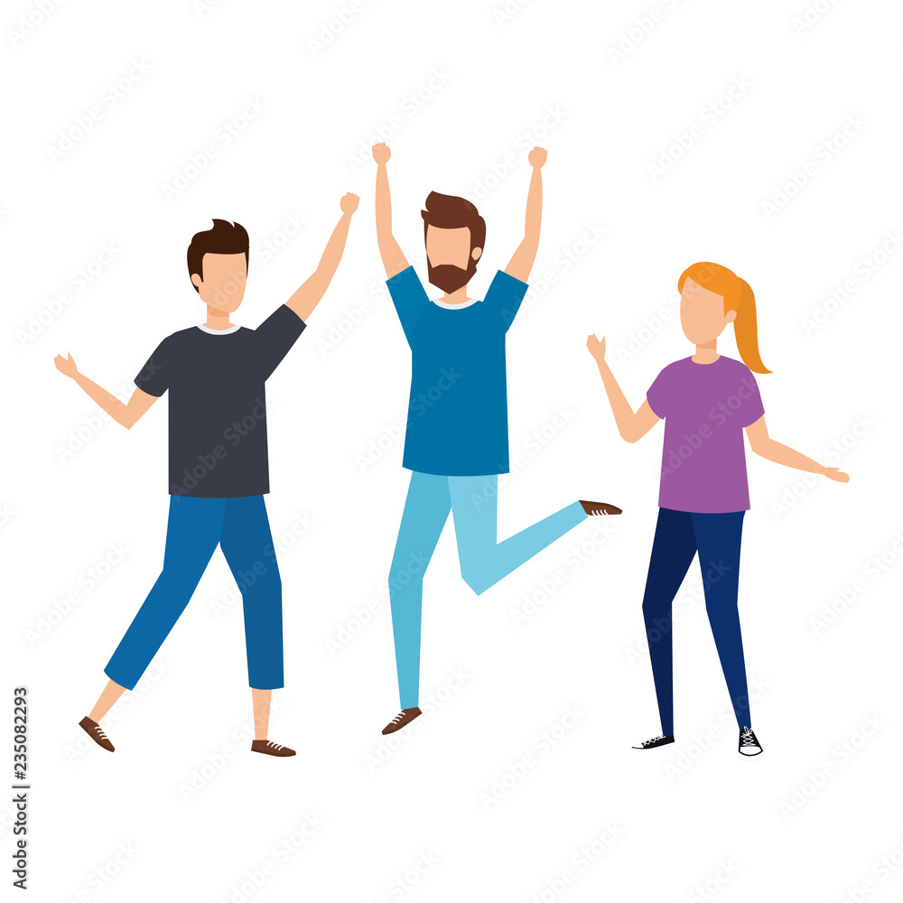 group of young people celebrating