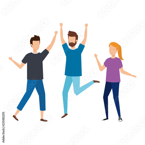 group of young people celebrating