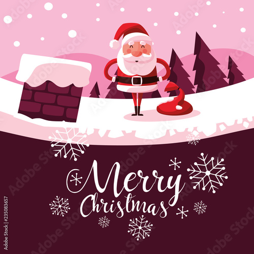 santa claus christmas with chimney