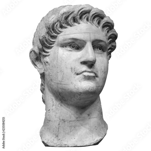 Portrait of roman emperor Nero Claudius Caesar Augustus Germanicus isolated on white background photo