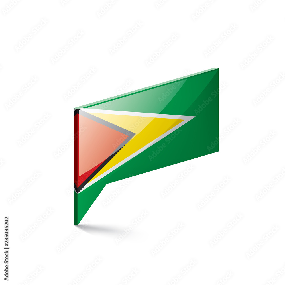 Guyana flag, vector illustration on a white background Guyana flag, vector illustration on a white background