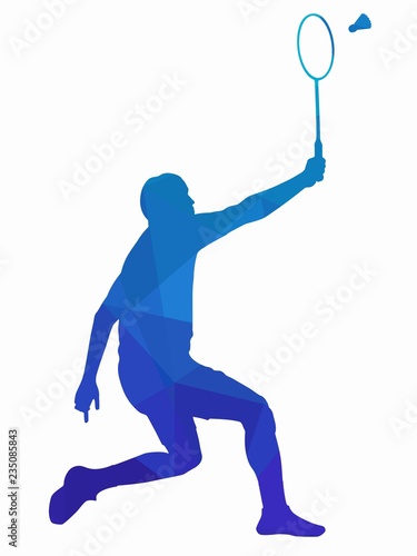 illustration of a badminton player , vector draw