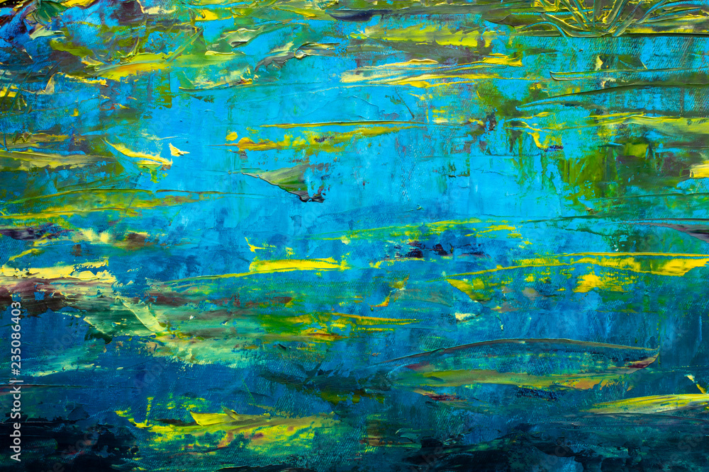 Obraz premium Abstract claude monet pond oil painting impressionism river water modern painting