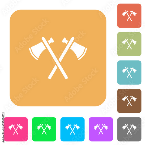 Two tomahawks rounded square flat icons