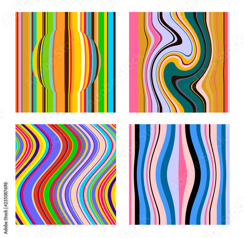 Set of stripe pattern. Fashion trend in art. Vector illustration. Isolated on white background.