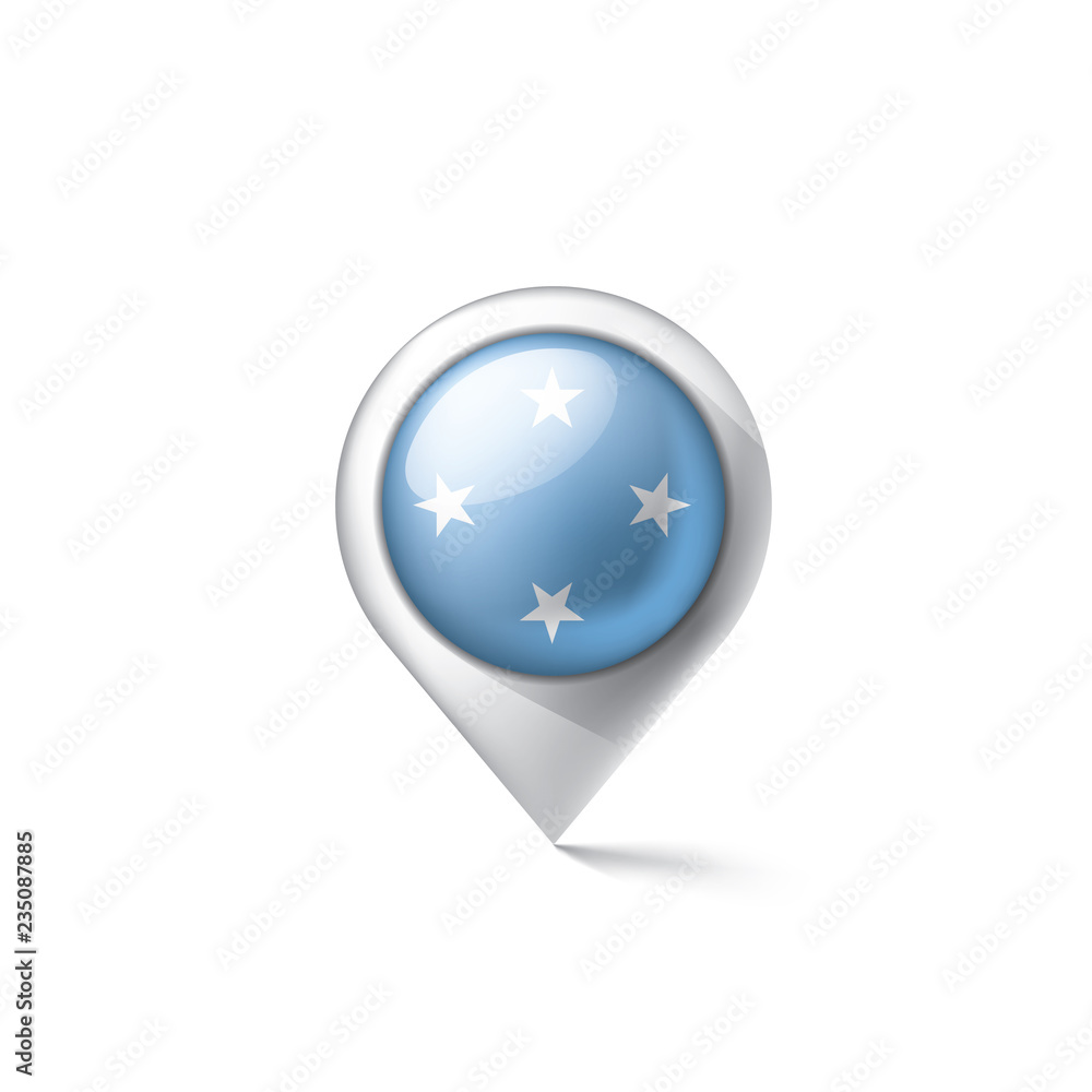 Federated States Micronesia flag, vector illustration on a white background Federated States Micronesia flag, vector illustration on a white background