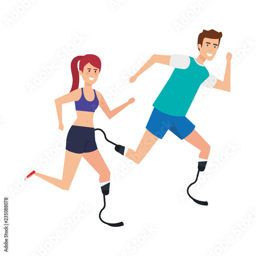 couple with foot prosthesis