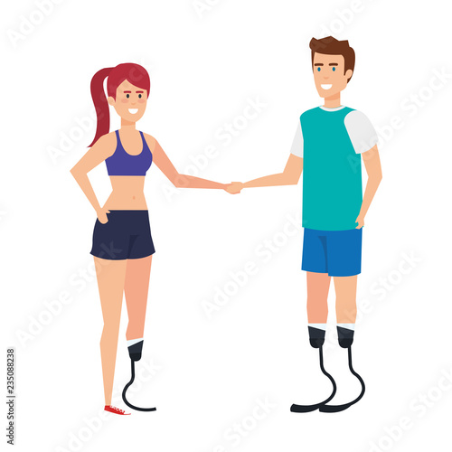 couple with foot prosthesis