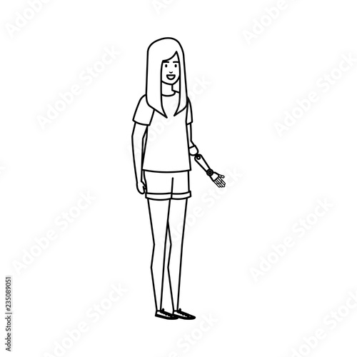 woman with prosthetic hand
