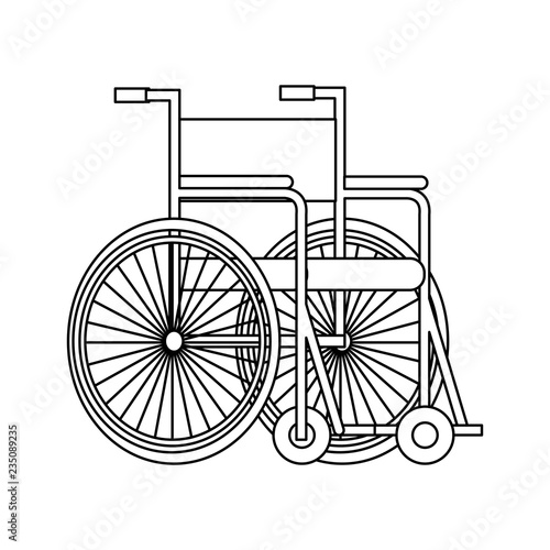 medical wheelchair isolated icon
