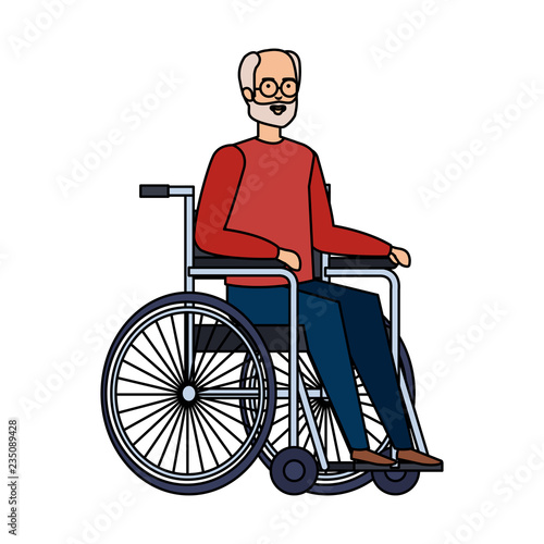 old man in wheelchair