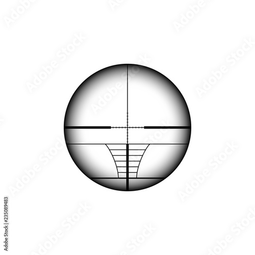 Sniper rifle scope crosshairs.Military AR aiming collimator sight.