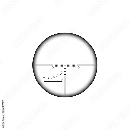 Collimator sight icon. Military sniper rifle target crosshairs.