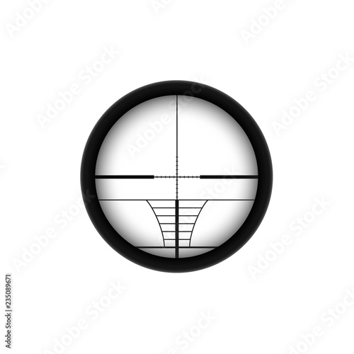 AR sniper scope crosshairs. Rifle aim icon. Weapon viewfinder.