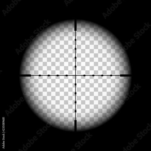 Rifle gun crosshairs illustration with transparent background.